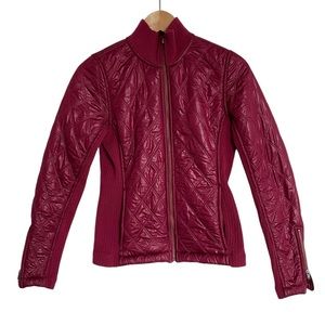 PRANA Diva Sherpa Lined Insulated Full Zip Magenta Jacket Womens XS